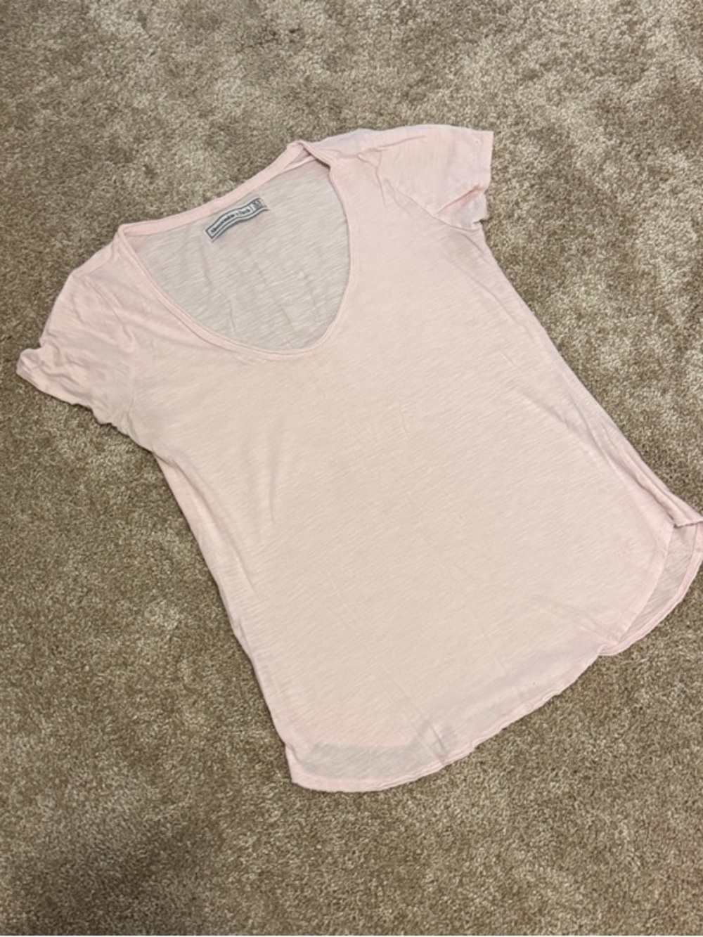 Light Pink Short-Sleeve Scoop Neck Women’s Top